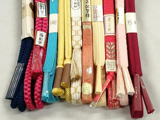 平和屋着物●和装小物 帯締め10本セット 佐賀錦 西陣 亀甲織 奈良組 金糸 逸品 未使用 CABL9219qe