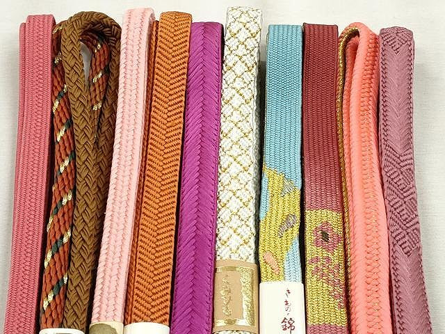 平和屋着物●和装小物 帯締め10本セット 高麗組 大和組 笹浪組 礼装用 金糸 逸品 未使用 CABL9220qe