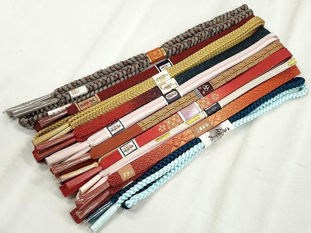 平和屋着物●和装小物 帯締め10本セット 高麗組 大和組 笹浪組 金糸 逸品 未使用 CABL9221qe
