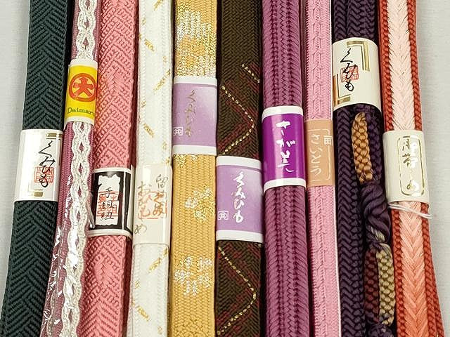 平和屋着物●和装小物 帯締め10本セット 畝組 高麗組 礼装用 金銀糸 さが美・大丸扱い 逸品 未使用 CABL9222qe