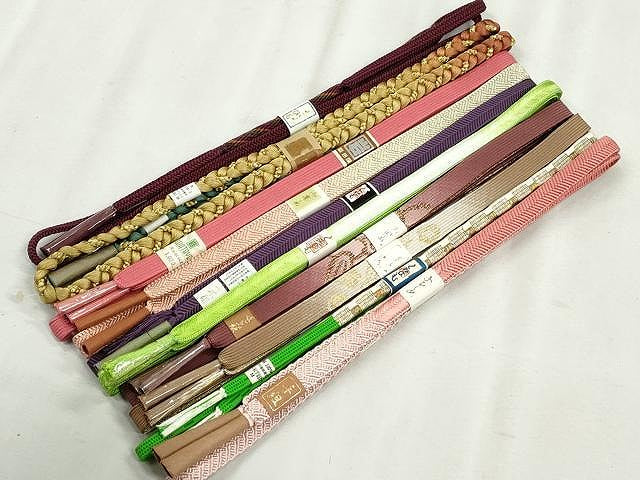 平和屋着物●和装小物 帯締め10本セット 高麗組 大和組 笹浪組 草木染め 金糸 逸品 未使用 CABL9224qe
