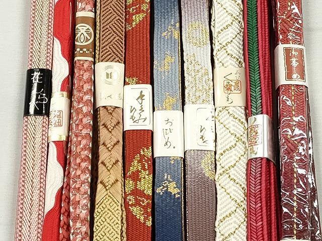 平和屋着物●和装小物 帯締め10本セット 高麗組 笹浪組 礼装用 金銀糸 逸品 未使用 CABL9225qe
