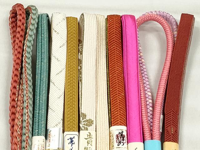 平和屋着物●和装小物 帯締め10本セット 高麗組 笹浪組 大和組 角八つ組 礼装用 金糸 逸品 未使用 CABL9260qe
