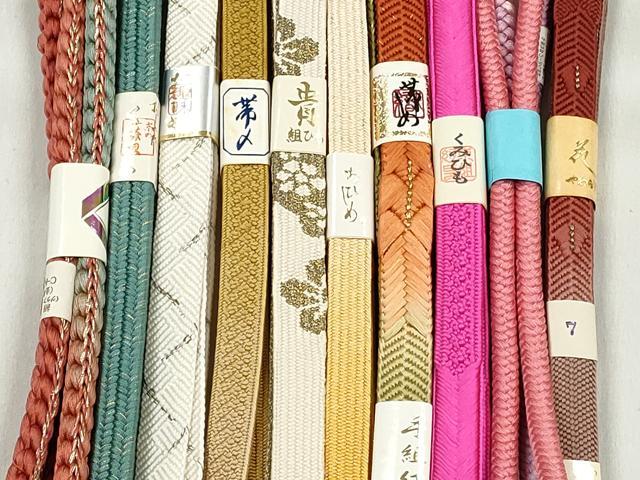 平和屋着物●和装小物 帯締め10本セット 高麗組 笹浪組 大和組 角八つ組 礼装用 金糸 逸品 未使用 CABL9260qe