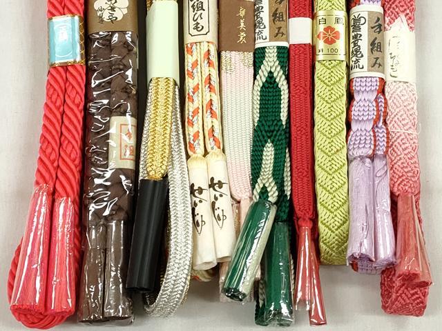 平和屋着物●和装小物 帯締め10本セット 高麗組 丸源氏 御岳組 礼装用 金銀糸 逸品 未使用 CABL9271qe
