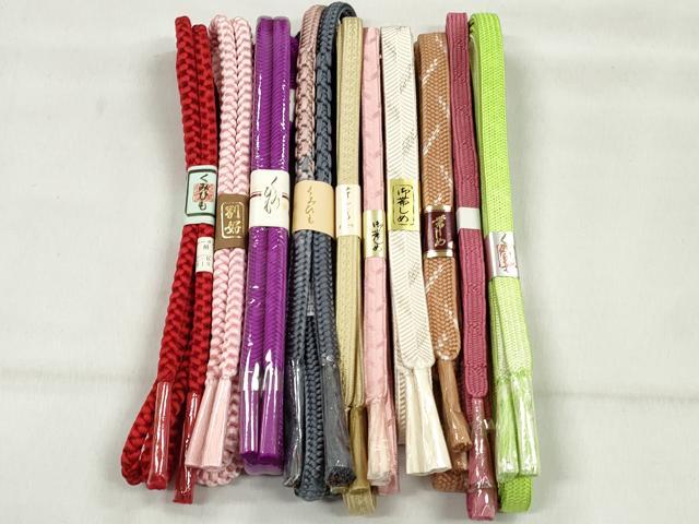 平和屋着物●和装小物 帯締め10本セット 笹浪組 大和組 奈良組 礼装用 金糸 逸品 未使用 CABL9272qe