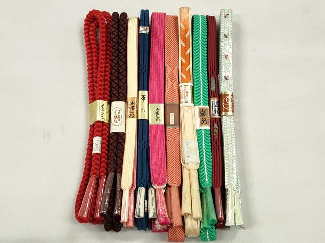 平和屋着物●和装小物 帯締め10本セット 高麗組 笹浪組 大和組 金銀糸 逸品 未使用 CABL9283qe