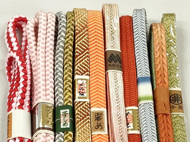 平和屋着物●和装小物 帯締め10本セット 高麗組 笹浪組 礼装用 金銀糸 逸品 未使用 CABL9295qe