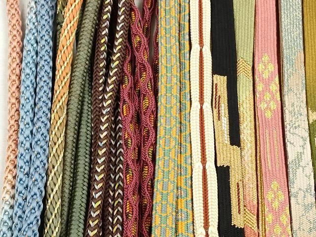 平和屋着物●和装小物 帯締め20本セット 高麗組 笹浪組 本貝の口 角八つ組 平源氏組 亀甲組 大和組 金糸 逸品 CABL9360qe
