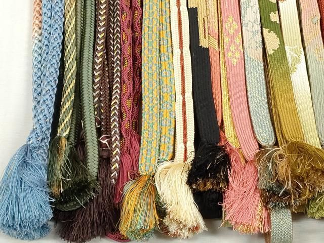 平和屋着物●和装小物 帯締め20本セット 高麗組 笹浪組 本貝の口 角八つ組 平源氏組 亀甲組 大和組 金糸 逸品 CABL9360qe
