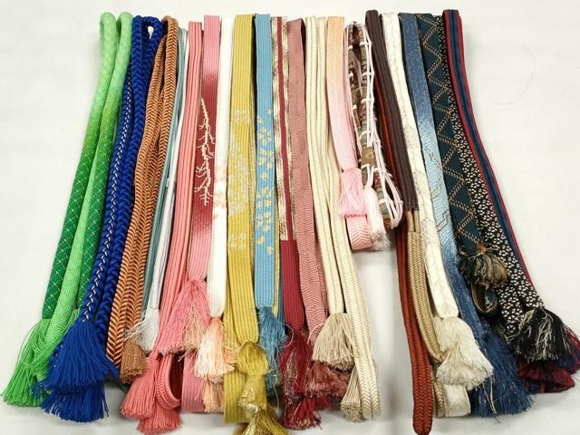 平和屋着物●和装小物 帯締め20本セット 高麗組 唐組 冠組 笹浪組 大和組 観世組 礼装用 金銀糸 逸品 CABL9362qe