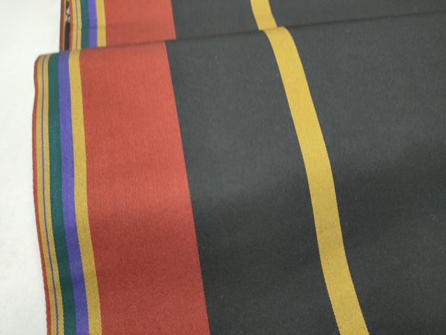 平和屋着物●両面 六通柄袋帯 唐織 舞桜文 黒地 金糸 正絹 逸品 CABL9605hy