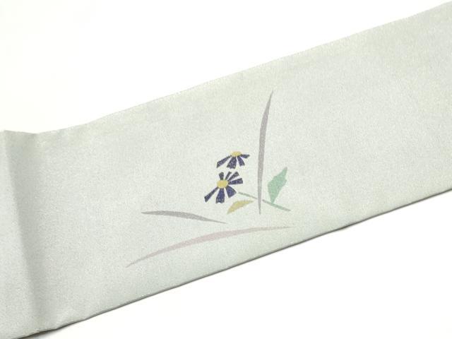 平和屋着物●九寸名古屋帯 刺繍 枝花文 金糸 正絹 逸品 CABL9607hy