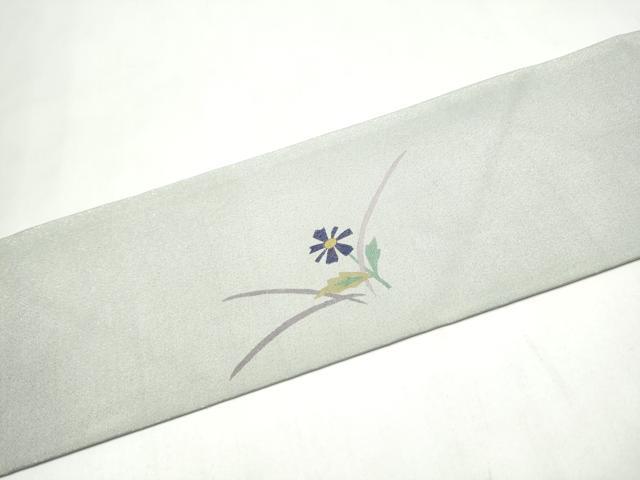 平和屋着物●九寸名古屋帯 刺繍 枝花文 金糸 正絹 逸品 CABL9607hy