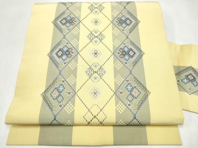 平和屋着物●九寸名古屋帯 首里花織 ますいわ屋扱い 正絹 逸品 CABL9626hy