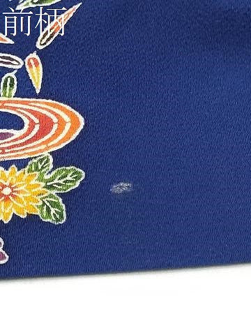 平和屋着物●九寸名古屋帯 型染め 遠山流水草花文 鬼しぼ縮緬 正絹 逸品 CABL9631hy
