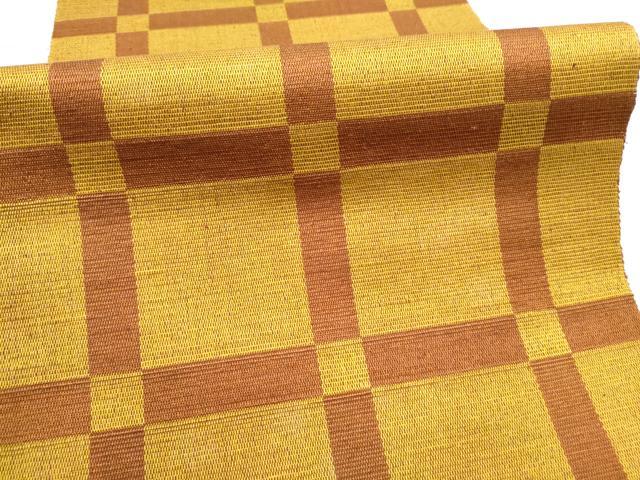 平和屋着物●本場黄八丈 紬 八寸名古屋帯 格子柄 正絹 逸品 CABL9634hy