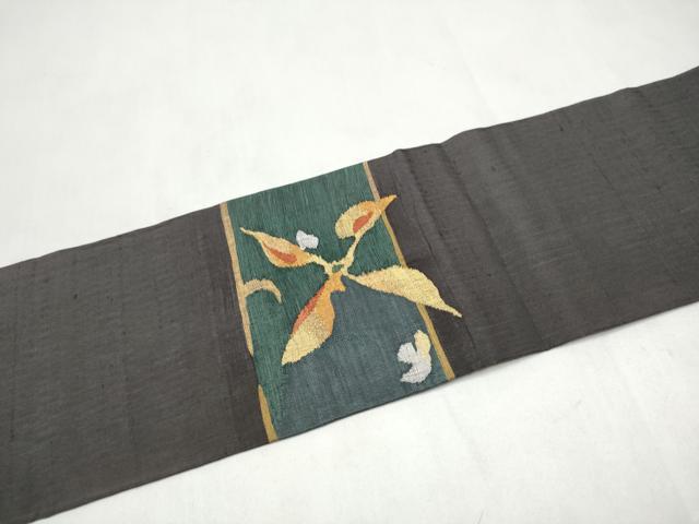 平和屋着物●九寸名古屋帯 すくい織 幾何学文様 金銀糸 鈴乃屋扱い 正絹 逸品 CABL9636hy