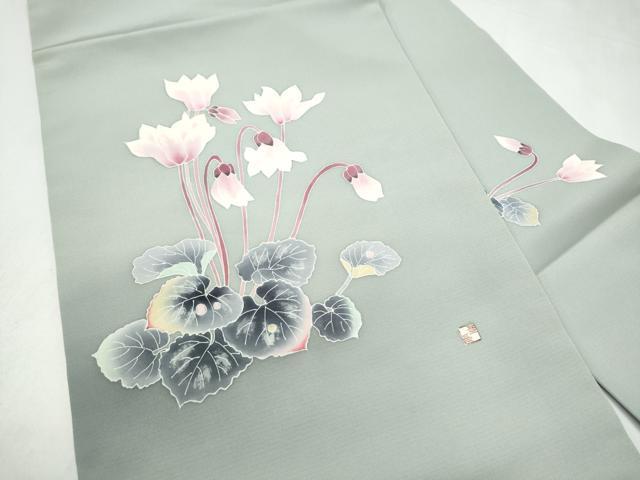 平和屋着物●京友禅 羽田工房 京都府指定無形文化財保持者 羽田登 塩瀬 九寸名古屋帯 草花文 三越扱い 正絹 逸品 CABL9641hy