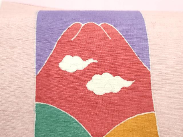 平和屋着物●九寸開き名古屋帯 作家物 紬地 遠山文 正絹 逸品 CABL9645hy