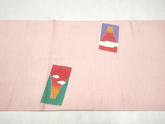 平和屋着物●九寸開き名古屋帯 作家物 紬地 遠山文 正絹 逸品 CABL9645hy