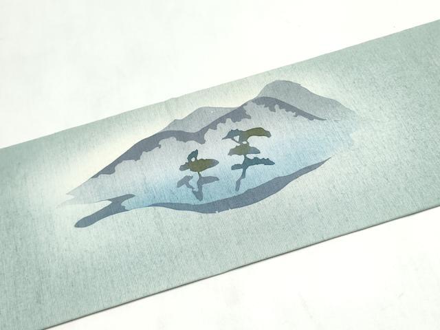 平和屋着物▼塩瀬 九寸名古屋帯 錦華紬 風景文 証紙付き 正絹 逸品 CABL9659hy