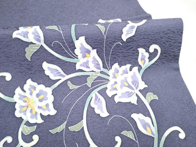平和屋着物●友禅作家 佐波古直明 九寸開き名古屋帯 花唐草文 金彩 正絹 逸品 CABL9661hy