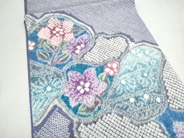 平和屋着物●名門 藤娘きぬたや・総絞り 九寸開き名古屋帯 枝花文 正絹 逸品 CABL9662hy