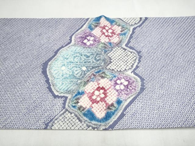 平和屋着物●名門 藤娘きぬたや・総絞り 九寸開き名古屋帯 枝花文 正絹 逸品 CABL9662hy
