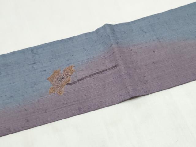 平和屋着物●中国三大刺繍 スワトウ相良刺繍 総刺繍 九寸名古屋帯 紬地 枝花文 正絹 逸品 CABL9681hy