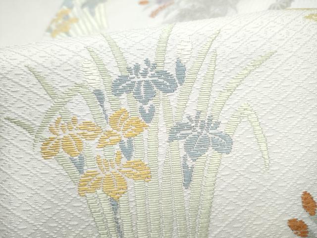 平和屋着物●九寸名古屋帯 唐織 草花文 正絹 逸品 CABL9682hy