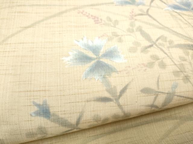 平和屋着物*夏物 九寸名古屋帯 枝花文 麻 逸品 CABL9695hy