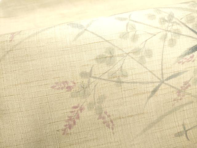 平和屋着物*夏物 九寸名古屋帯 枝花文 麻 逸品 CABL9695hy