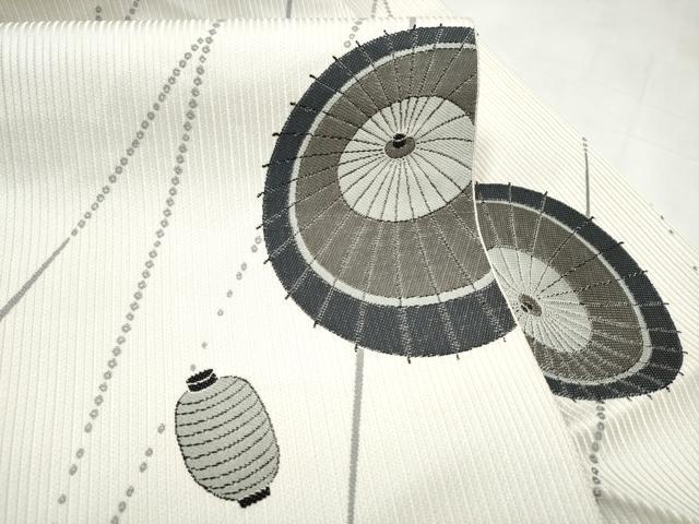 平和屋着物●本場筑前博多織 八寸名古屋帯 番傘 正絹 逸品 CABL9717hy