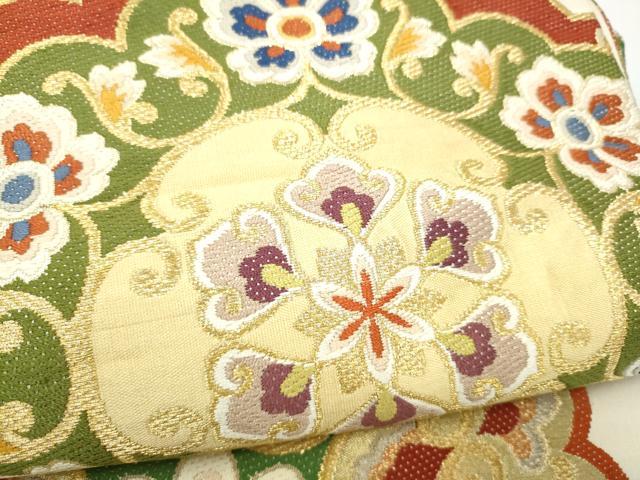 平和屋着物●西陣 川島織物 丸帯 花喰鳥 金銀糸 引き抜き帯 正絹 逸品 CABL9731hy