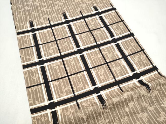 平和屋着物●手染屋 吉兵衛 全通柄袋帯 格子柄 正絹 逸品 CABL9744hy