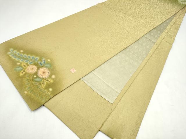 平和屋着物●太鼓柄袋帯 作家物 辻が花 金通し地 正絹 逸品 CABL9750hy
