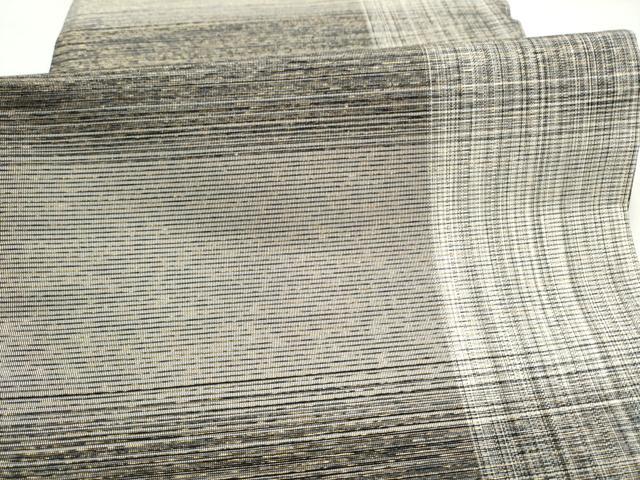 平和屋着物●両面 六通柄袋帯 本泥染 横段霞文 金糸 正絹 逸品 CABL9756hy