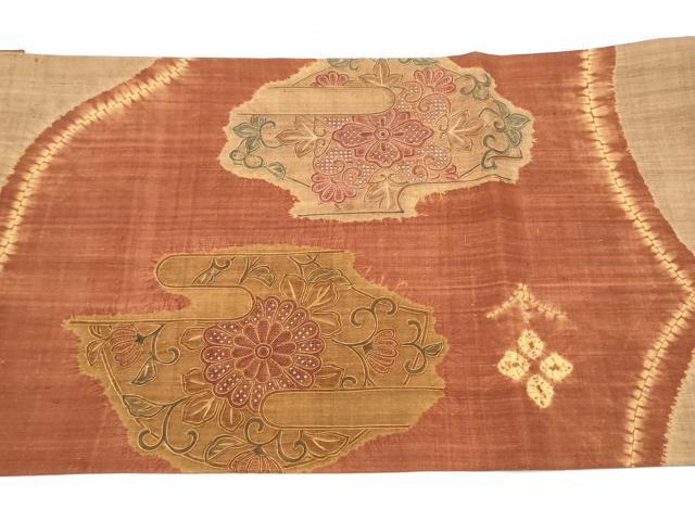 平和屋着物●中国三大刺繍 スワトウ相良刺繍 総刺繍 太鼓柄袋帯 紬地 向かい鳥花文 正絹 逸品 CABL9757hy
