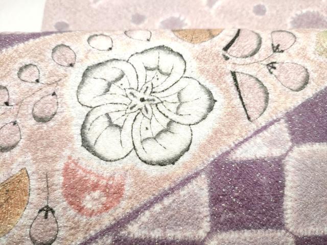 平和屋着物●太鼓柄袋帯 絞り 辻が花 ラメ糸 正絹 逸品 CABL9762hy