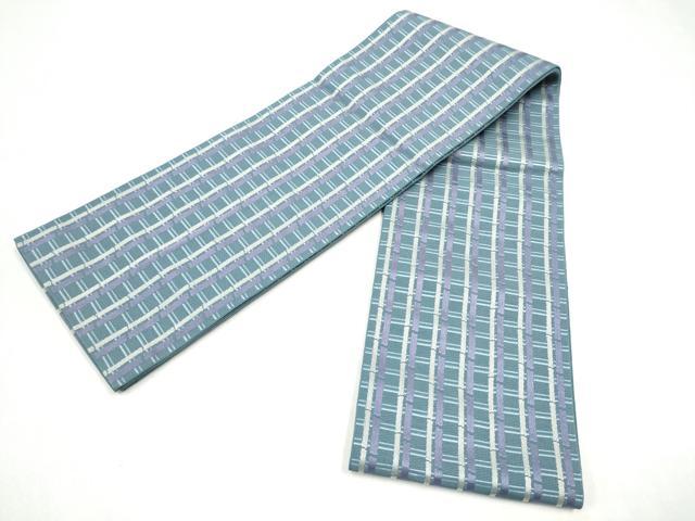 平和屋着物●本場筑前博多織 半幅帯 間道 正絹 逸品 CABL9804hy