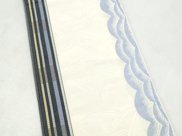 平和屋着物●本場筑前博多織 半幅帯 枝葉文 正絹 逸品 CABL9827hy