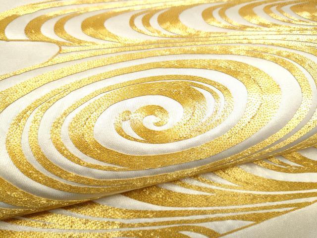 平和屋着物●西陣 川島織物 太鼓柄袋帯 総駒刺繍 小大丸 流水文 たとう紙・証紙付き 正絹 逸品 CABL9871hy