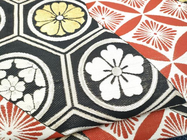 平和屋着物●西陣 廣部商事謹製 六通柄袋帯 吉祥花文 金銀糸 逸品 CABL9900hy