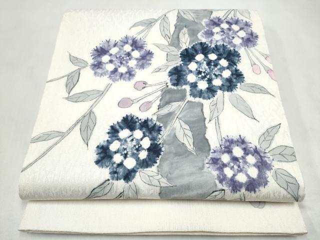 平和屋着物●六通柄袋帯 枝花文 正絹 逸品 CABL9904hy