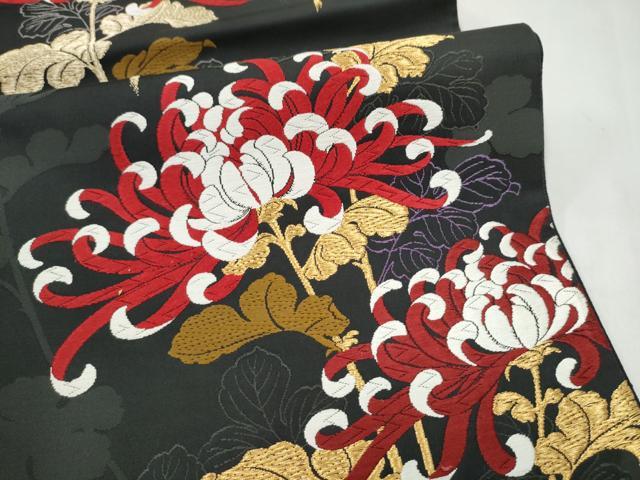 平和屋着物●六通柄袋帯 唐織 乱菊 金糸 正絹 逸品 CABL9915hy