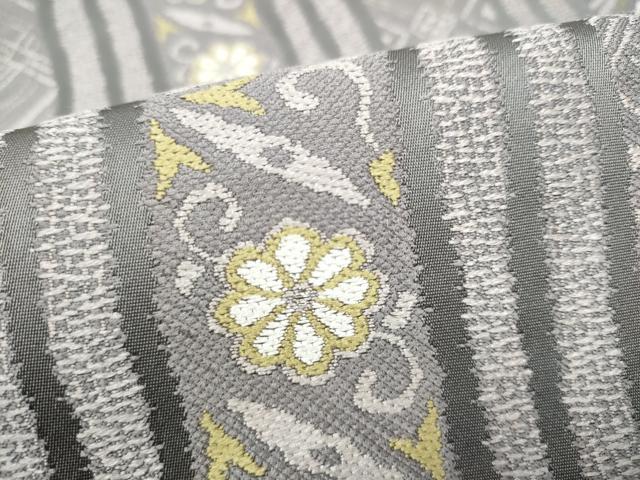 平和屋着物●六通柄袋帯 縞文様 正絹 逸品 CABL9919hy