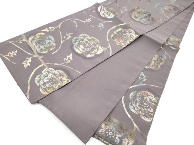 平和屋着物●六通柄袋帯 花唐草文 金糸 正絹 逸品 CABL9927hy