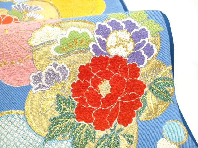 平和屋着物●西陣 大光謹製 六通柄袋帯 草花文 金糸 証紙付き 正絹 逸品 CABL9954hy