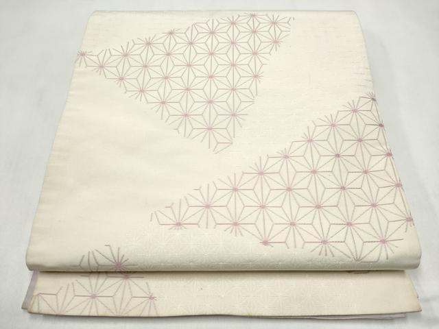 平和屋着物●両面 全通柄 京袋帯 献上 麻の葉文様 正絹 逸品 CABL9957hy